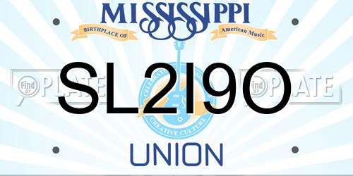 SL2I9O Mississippi License Plate