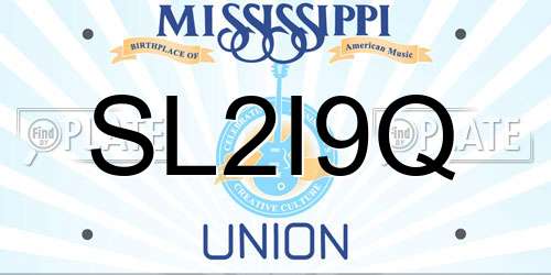 SL2I9Q Mississippi License Plate