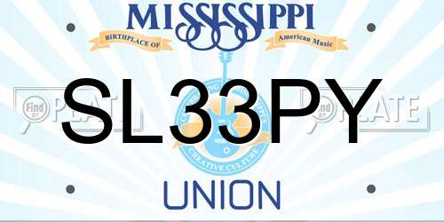 SL33PY Mississippi License Plate