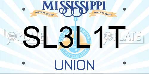 SL3L1T Mississippi License Plate