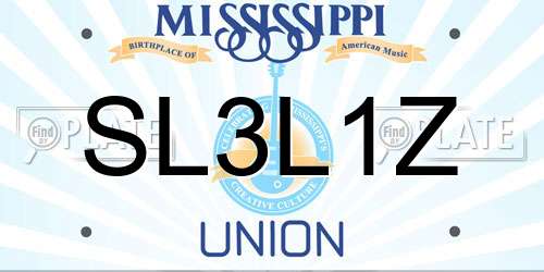 SL3L1Z Mississippi License Plate