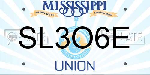 SL3O6E Mississippi License Plate