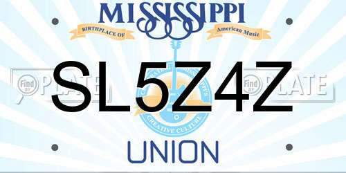 SL5Z4Z Mississippi License Plate