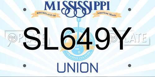SL649Y Mississippi License Plate
