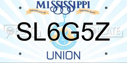 SL6G5Z Mississippi License Plate