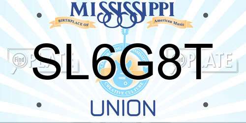 SL6G8T Mississippi License Plate