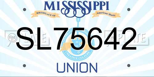 SL75642 Mississippi License Plate