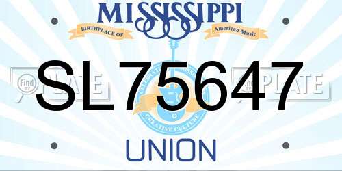 SL75647 Mississippi License Plate