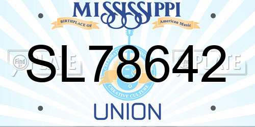 SL78642 Mississippi License Plate