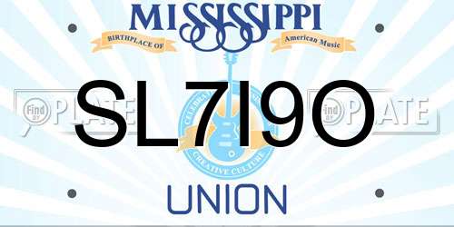 SL7I9O Mississippi License Plate