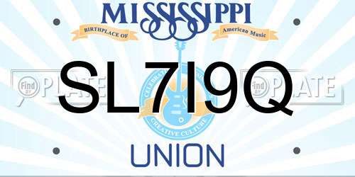 SL7I9Q Mississippi License Plate