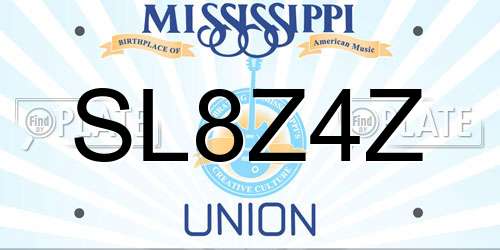 SL8Z4Z Mississippi License Plate