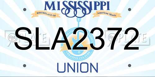 SLA2372 Mississippi License Plate