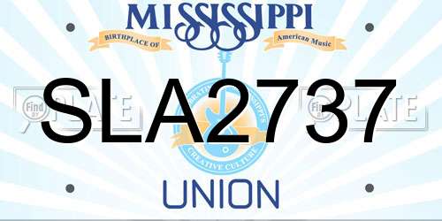 SLA2737 Mississippi License Plate