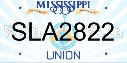 SLA2822 Mississippi License Plate