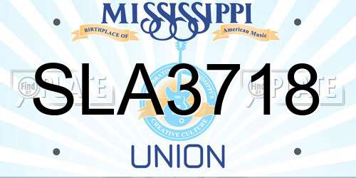 SLA3718 Mississippi License Plate