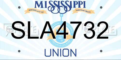 SLA4732 Mississippi License Plate