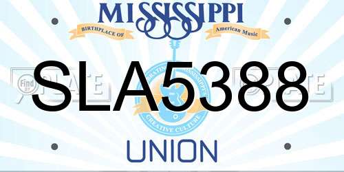 SLA5388 Mississippi License Plate