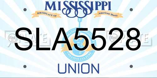 SLA5528 Mississippi License Plate
