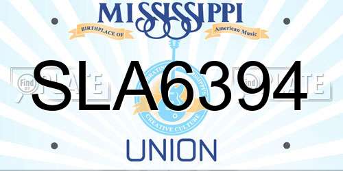 SLA6394 Mississippi License Plate