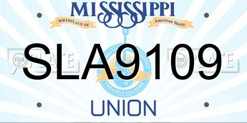 SLA9109 Mississippi License Plate