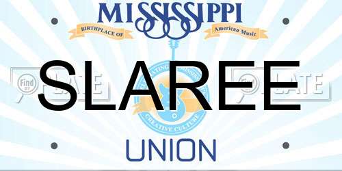 SLAREE Mississippi License Plate
