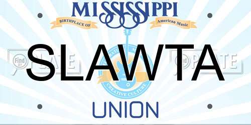 SLAWTA Mississippi License Plate