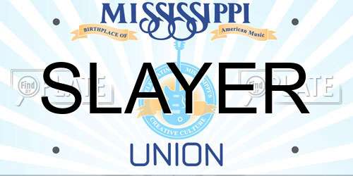SLAYER Mississippi License Plate