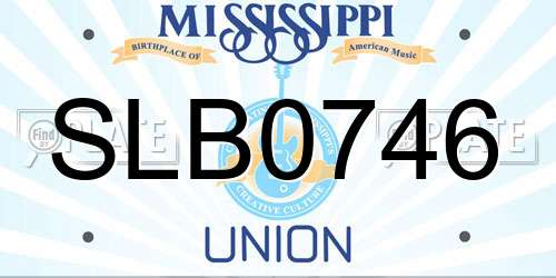 SLB0746 Mississippi License Plate