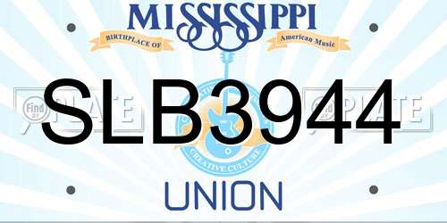 SLB3944 Mississippi License Plate