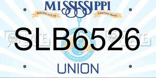 SLB6526 Mississippi License Plate