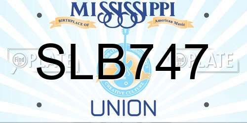 SLB747 Mississippi License Plate