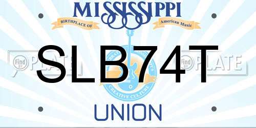 SLB74T Mississippi License Plate