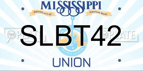 SLBT42 Mississippi License Plate