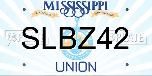 SLBZ42 Mississippi License Plate