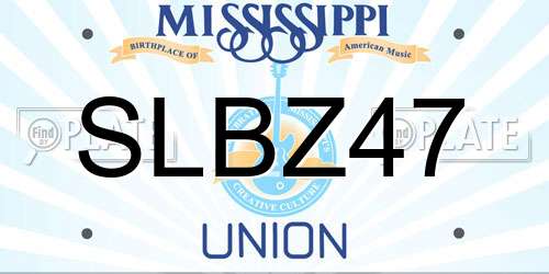 SLBZ47 Mississippi License Plate