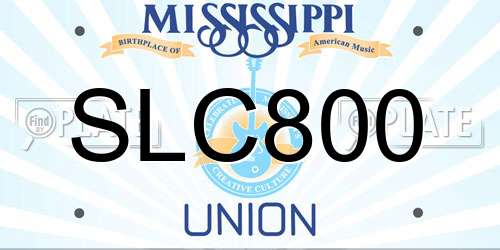 SLC800 Mississippi License Plate