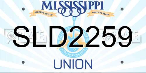 SLD2259 Mississippi License Plate