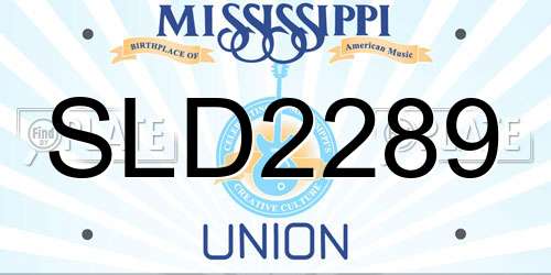 SLD2289 Mississippi License Plate