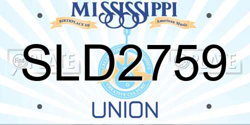 SLD2759 Mississippi License Plate