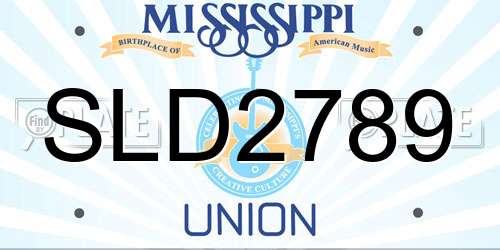 SLD2789 Mississippi License Plate