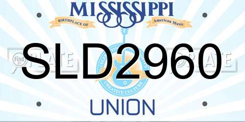 SLD2960 Mississippi License Plate