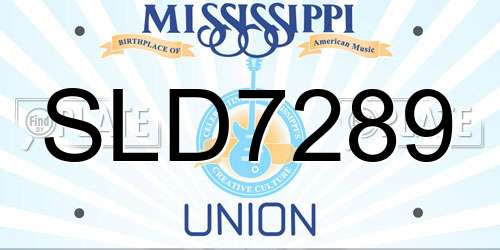 SLD7289 Mississippi License Plate