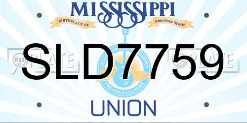 SLD7759 Mississippi License Plate