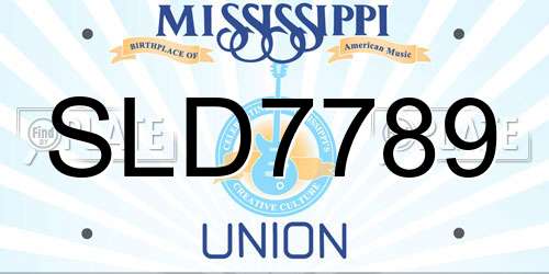 SLD7789 Mississippi License Plate