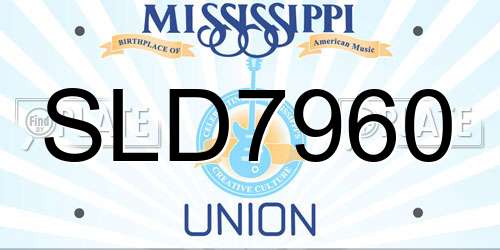 SLD7960 Mississippi License Plate