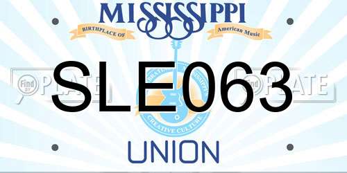 SLE063 Mississippi License Plate