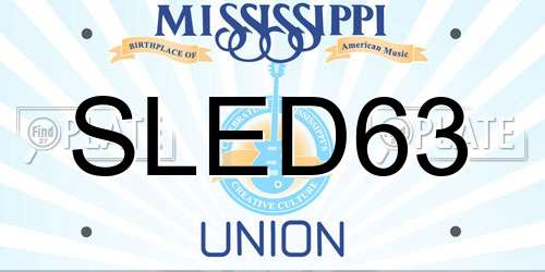 SLED63 Mississippi License Plate