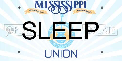 SLEEP Mississippi License Plate
