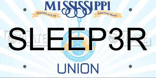 SLEEP3R Mississippi License Plate